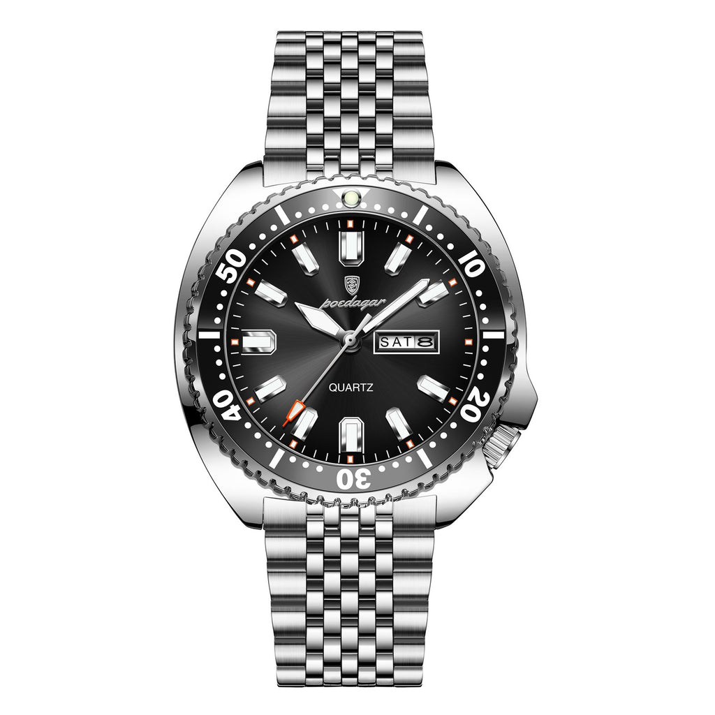 Poedagar 682 watch Silver Black variant