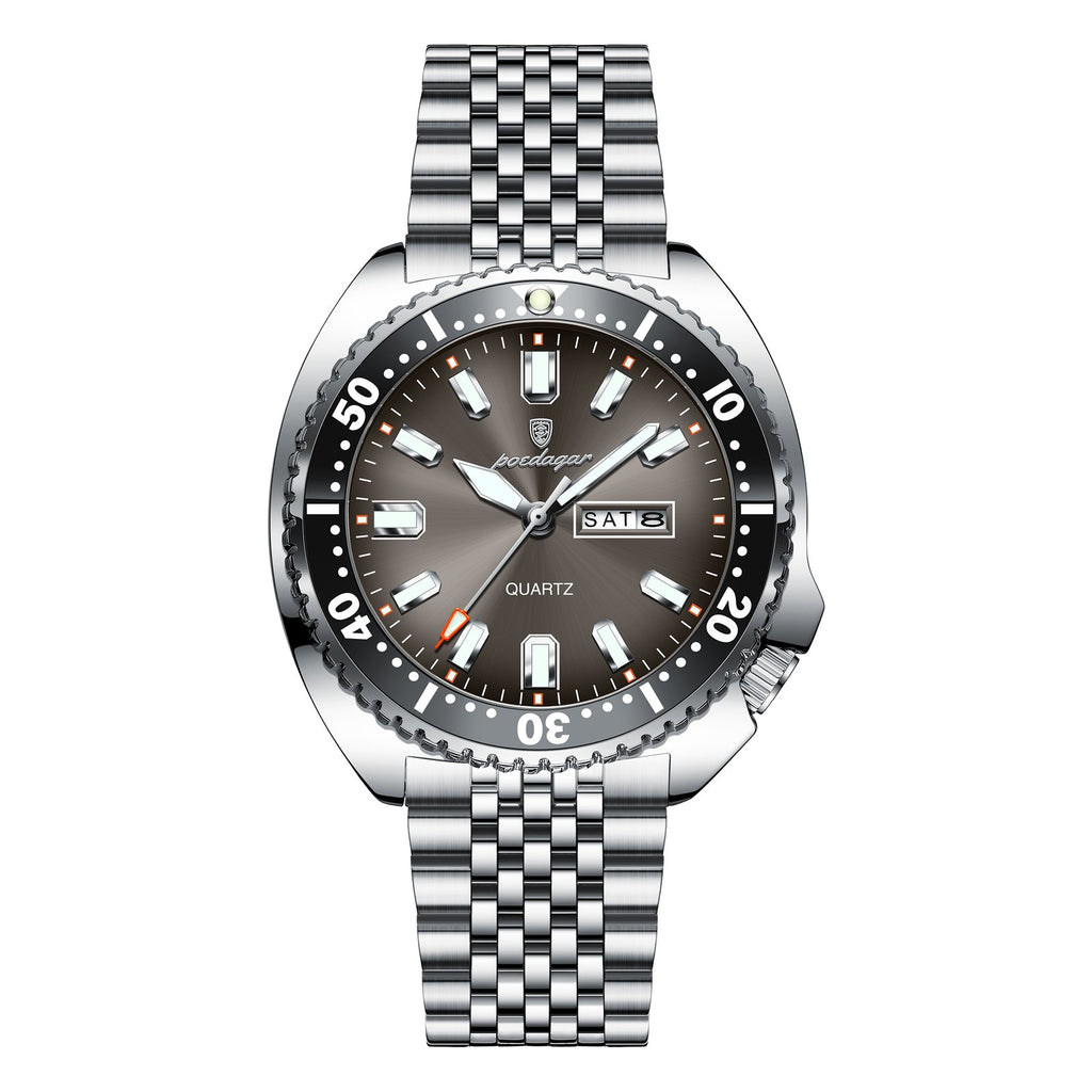 Poedagar 682 watch Silver Brown variant
