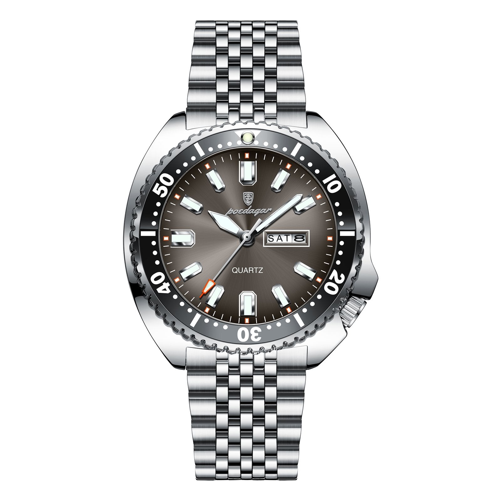 Poedagar 682 watch Silver Brown variant