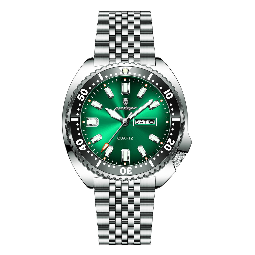 Poedagar 682 watch Silver Green variant
