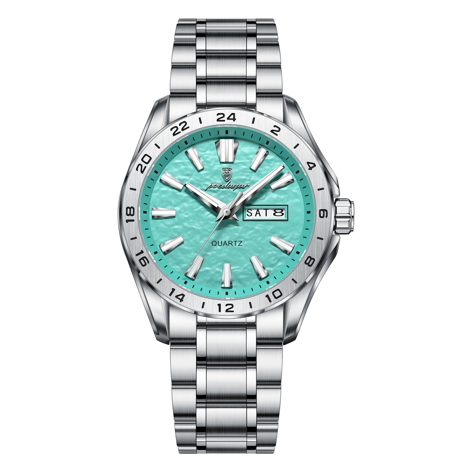 Poedagar 683 watch Silver MintBlue variant
