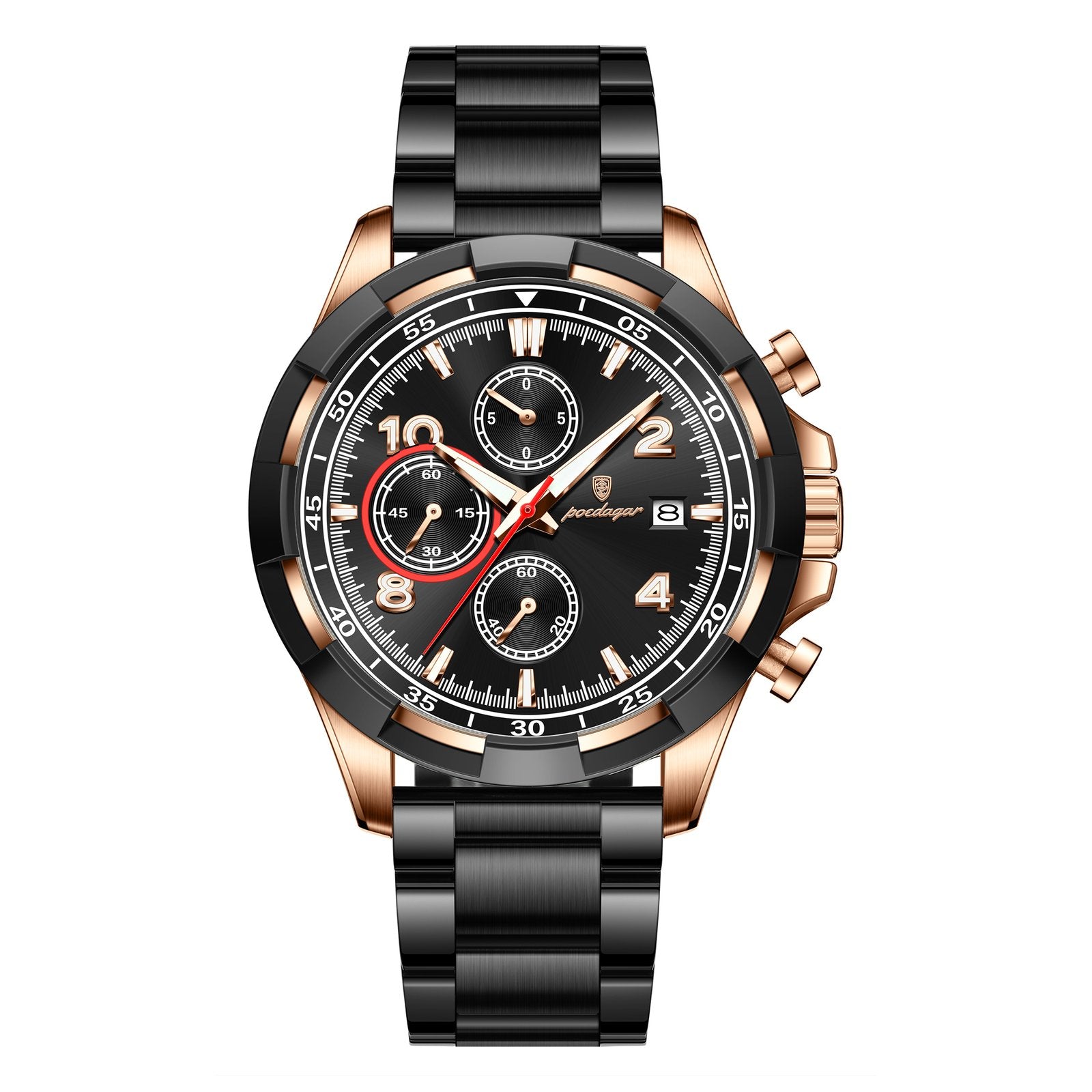 Poedagar 685 watch Rose Gold Black variant