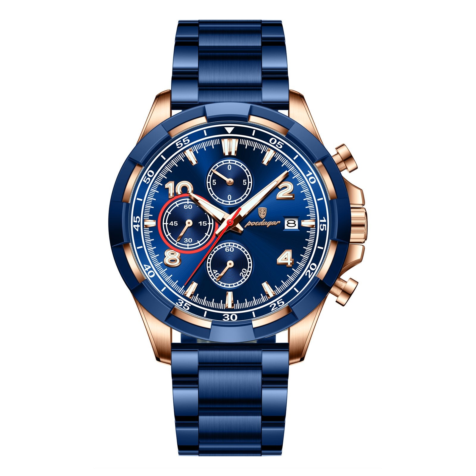Poedagar 685 watch Rose Gold Blue variant
