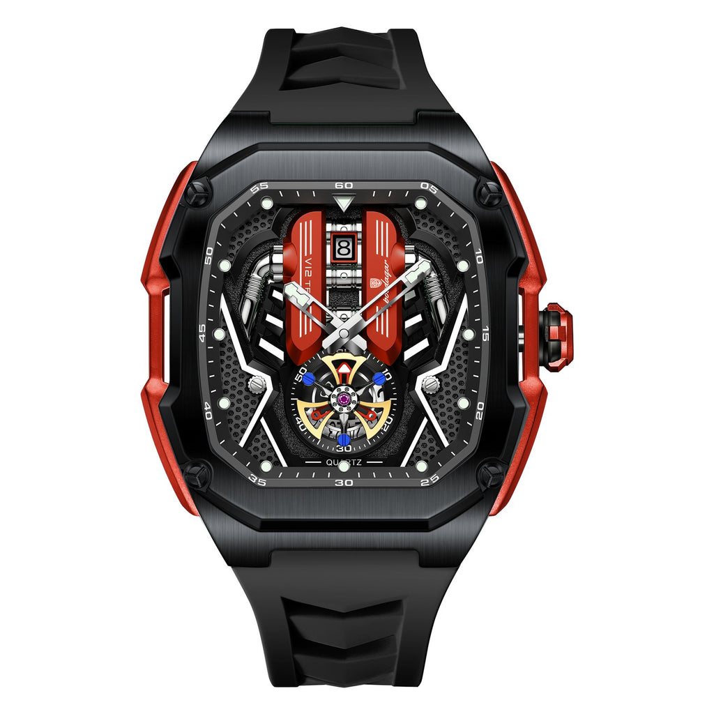 Poedagar 694 watch Black Black Red variant