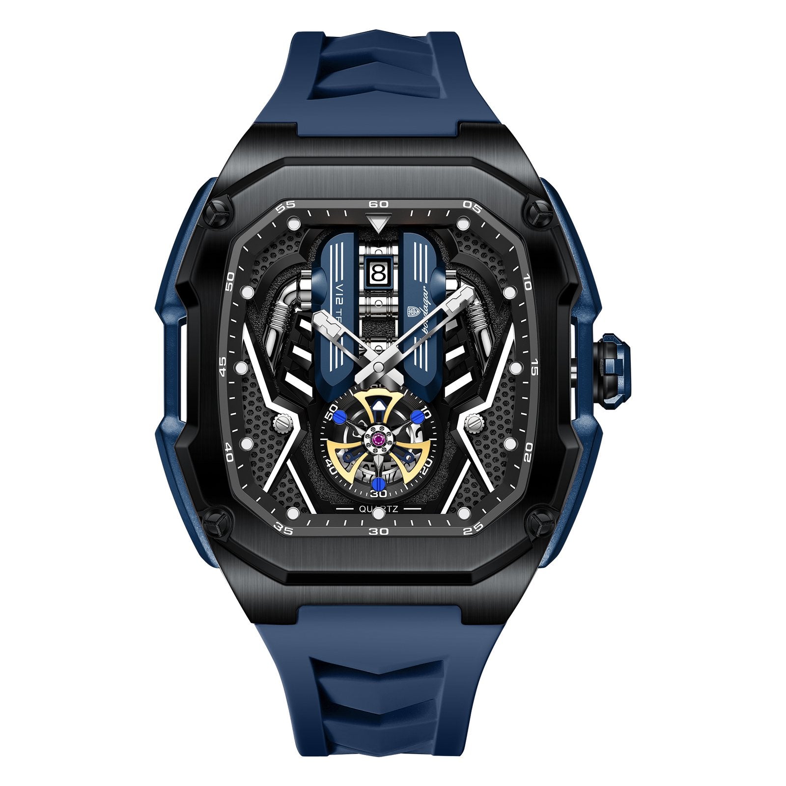 Poedagar 694 watch Black Blue variant