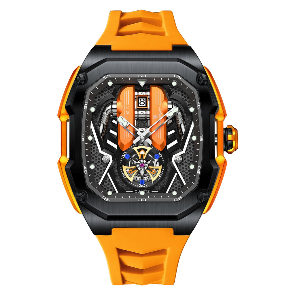 Poedagar 694 watch Black Orange variant