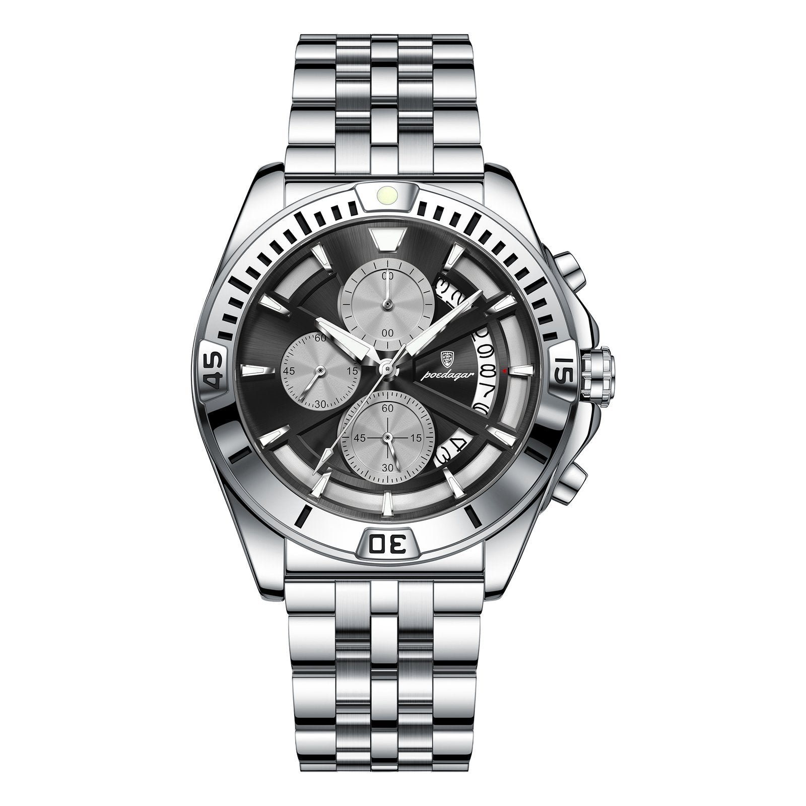 Poedagar 695 watch Silver Black variant