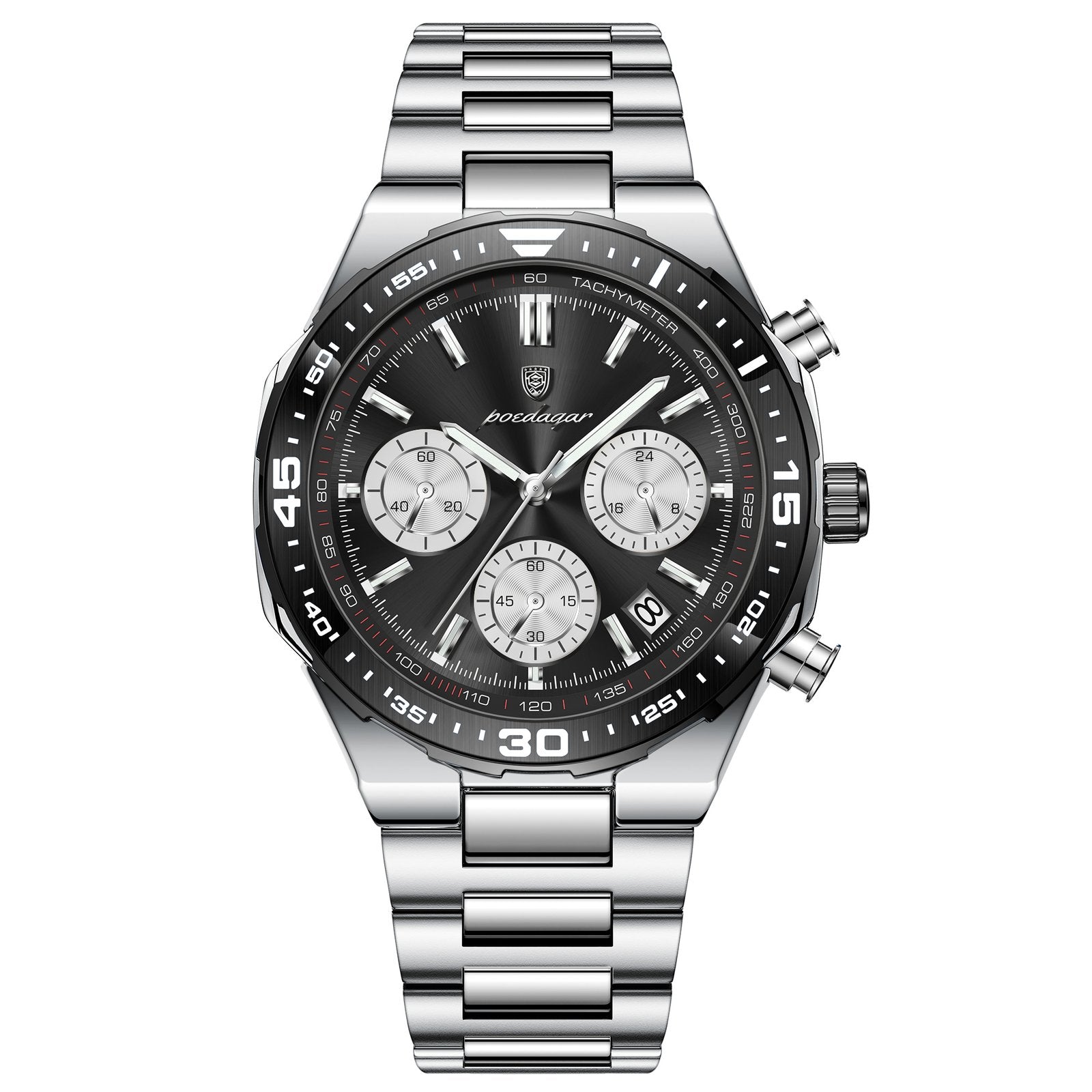 Poedagar 697 watch Silver Black White variant