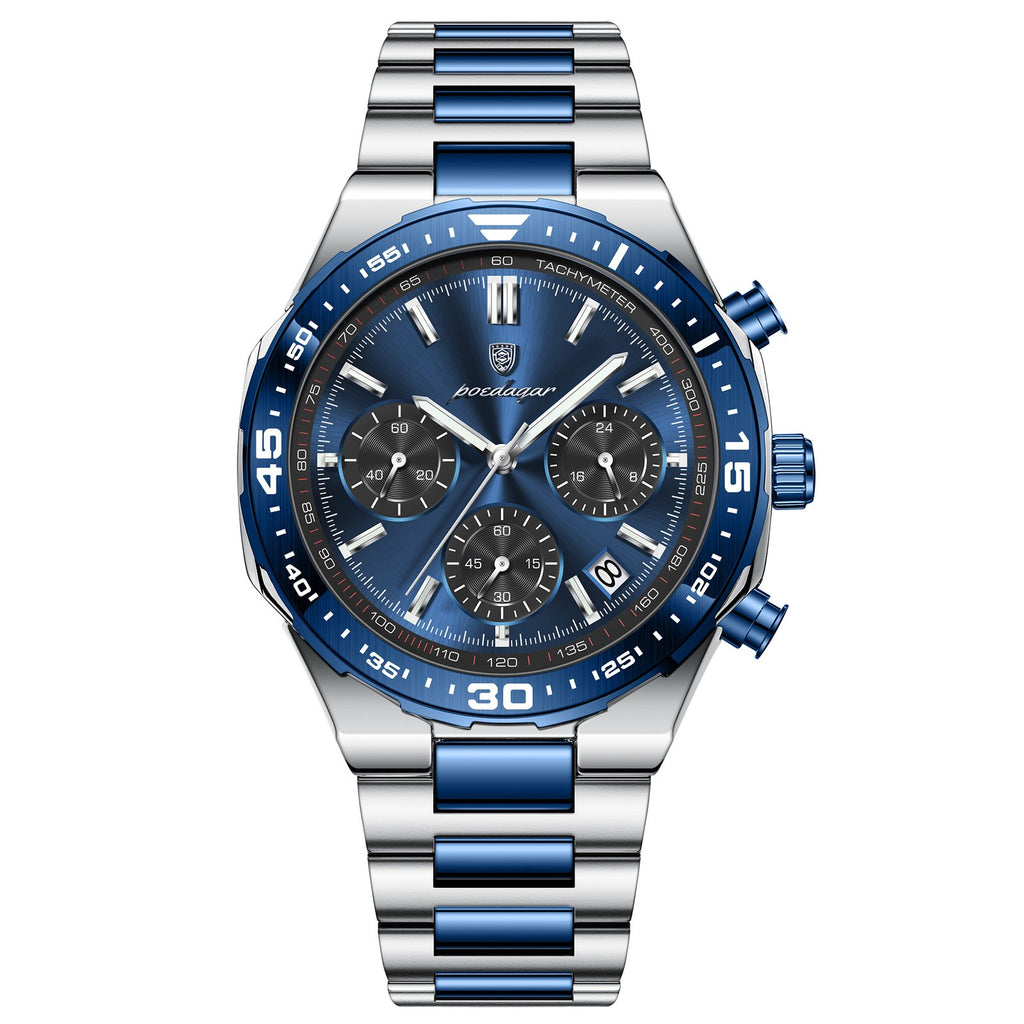 Poedagar 697 watch Silver Blue Black variant