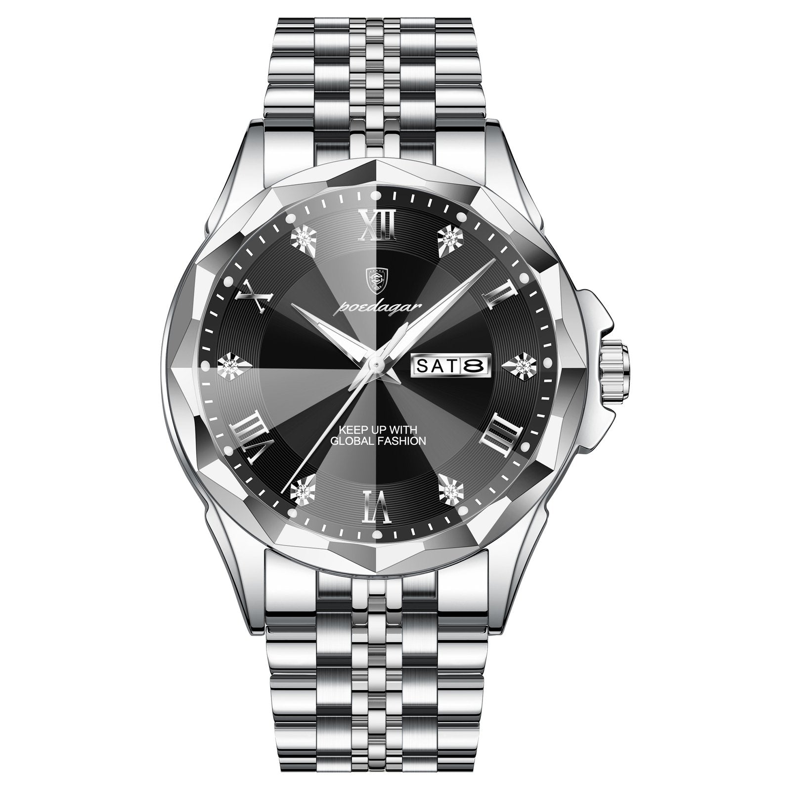 Poedagar 698 watch Silver Black variant