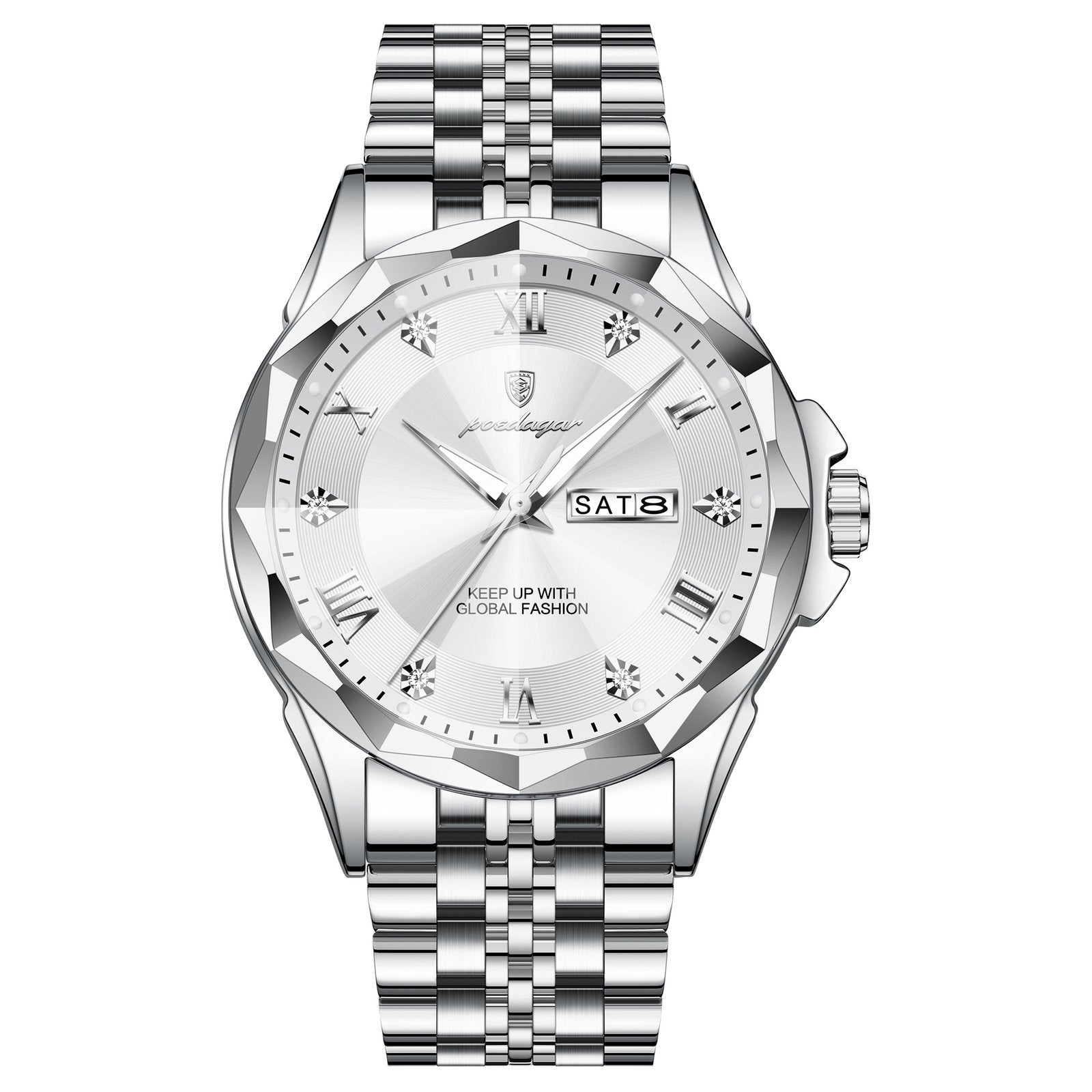 Poedagar 698 watch Silver White variant