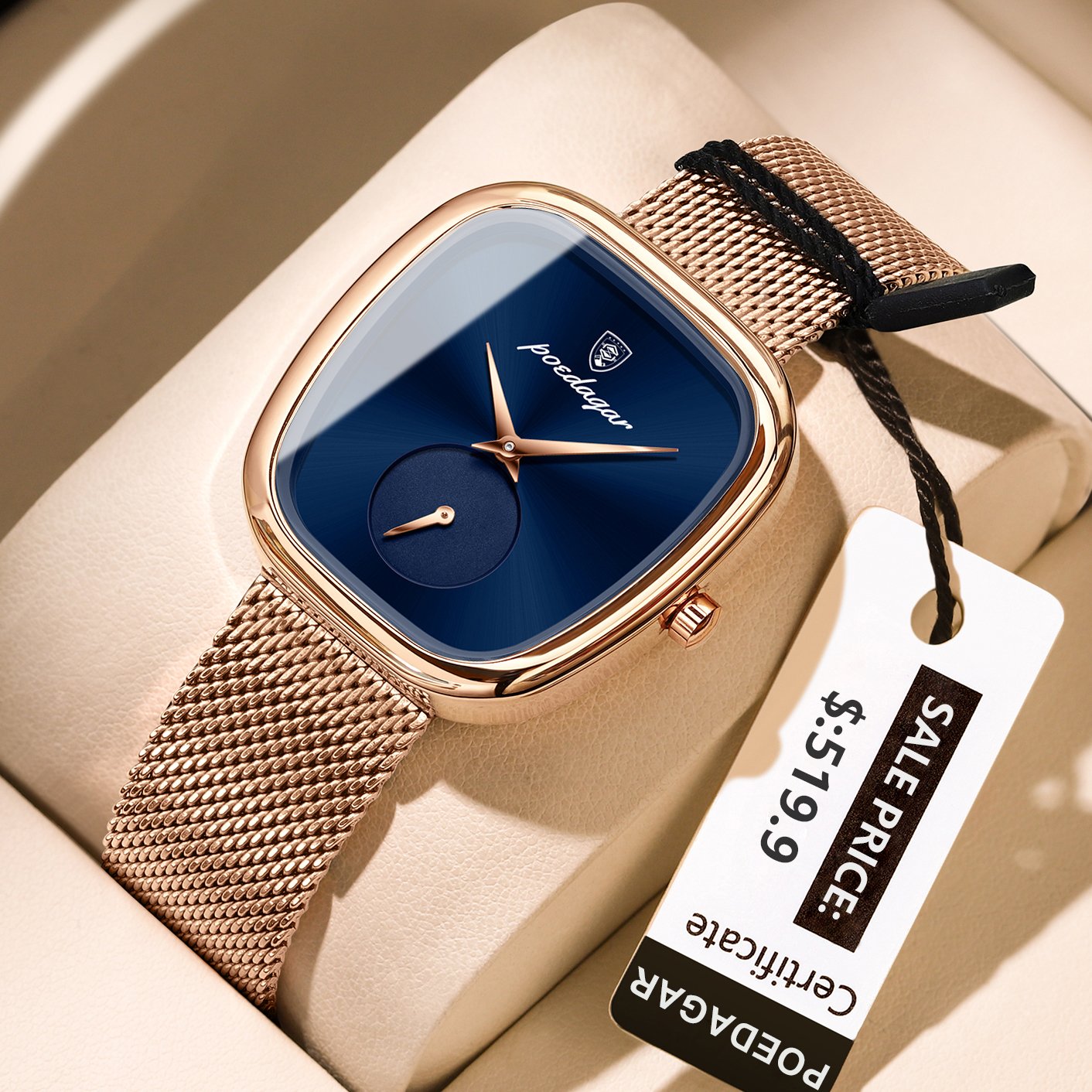 Poedagar 783 watch Rose Gold Blue M variant