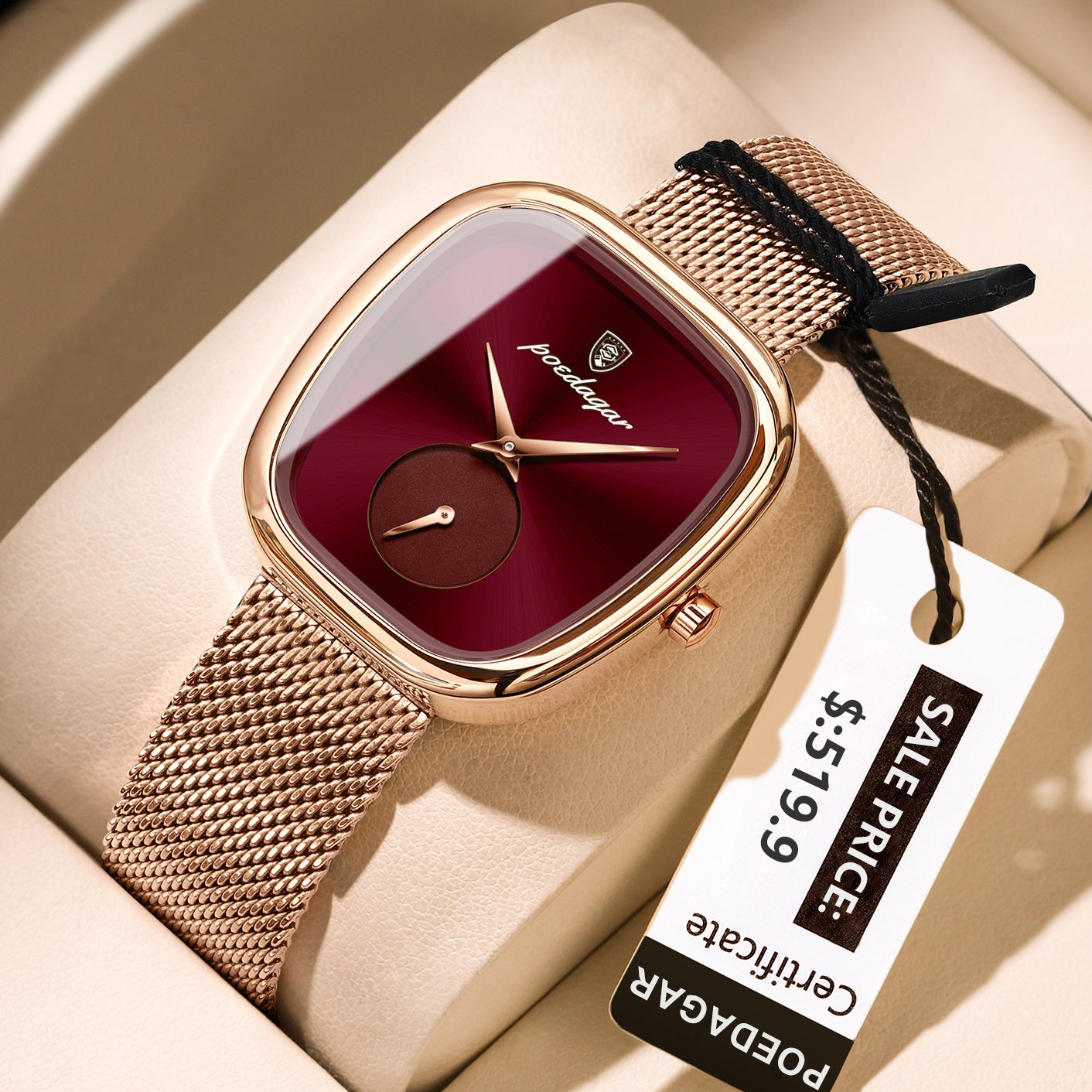Poedagar 783 watch Rose Gold Red M variant