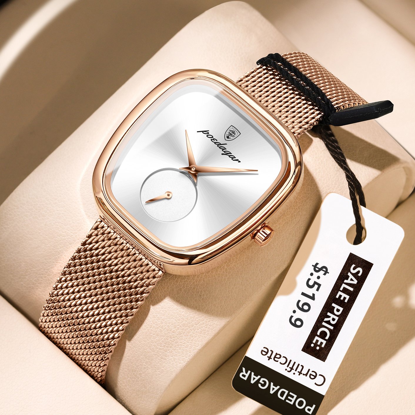 Poedagar 783 watch Rose Gold White M variant