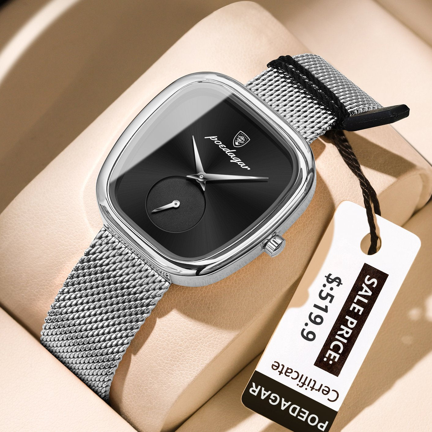 Poedagar 783 watch Sliver Black M variant