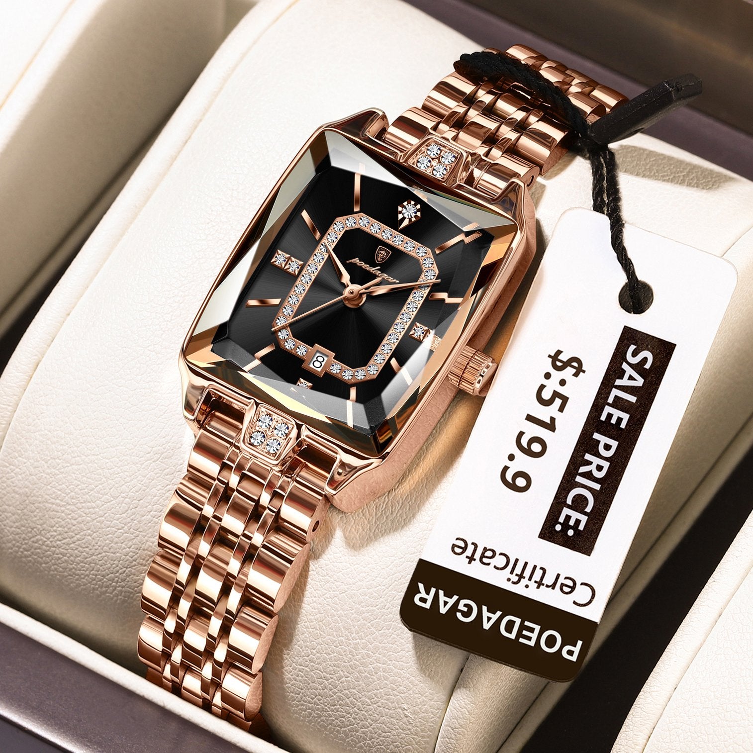 Poedagar 785 watch Rose Gold Black S variant