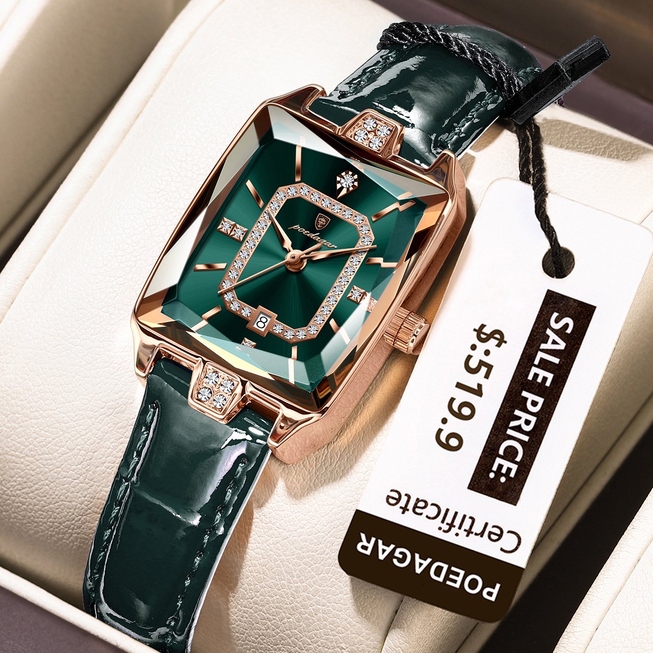 Poedagar 785 watch Rose Gold Green L variant