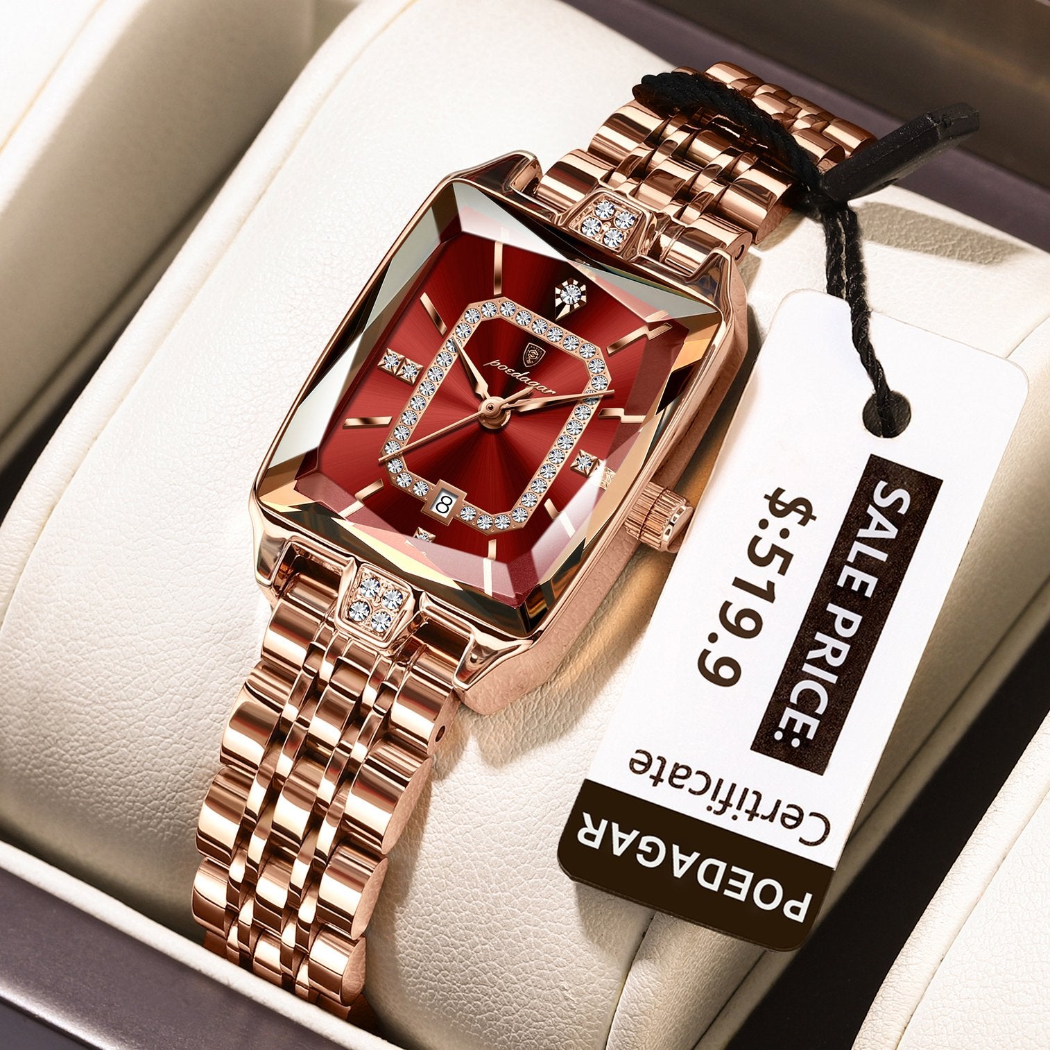 Poedagar 785 watch Rose Gold Red S variant