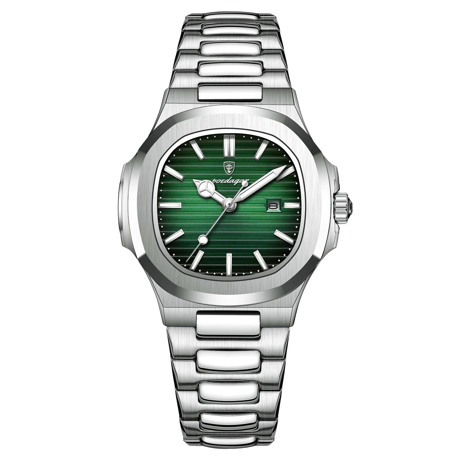 Poedagar 789 watch Silver Green variant