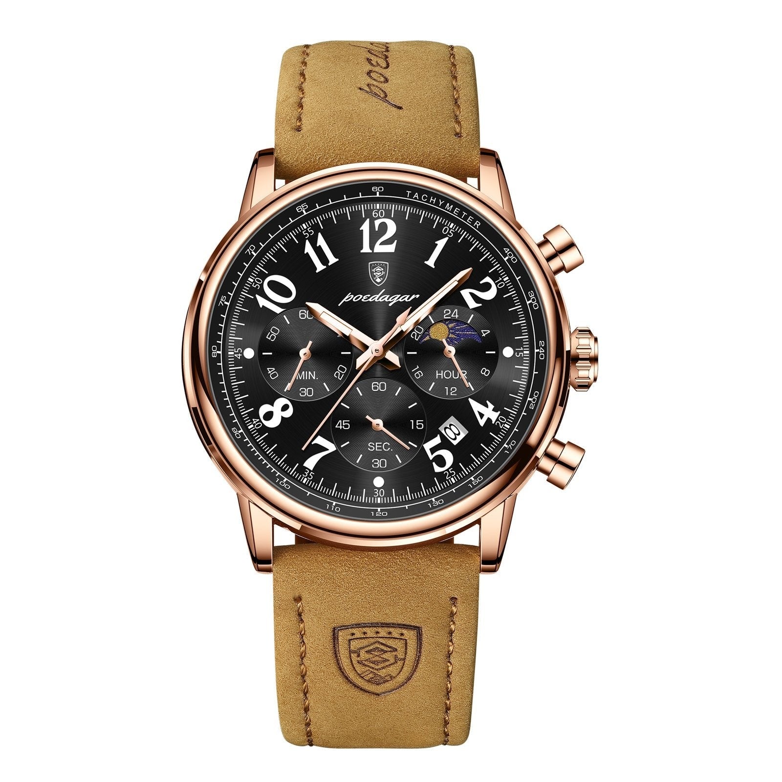 Poedagar 808 watch Rose Gold Black variant