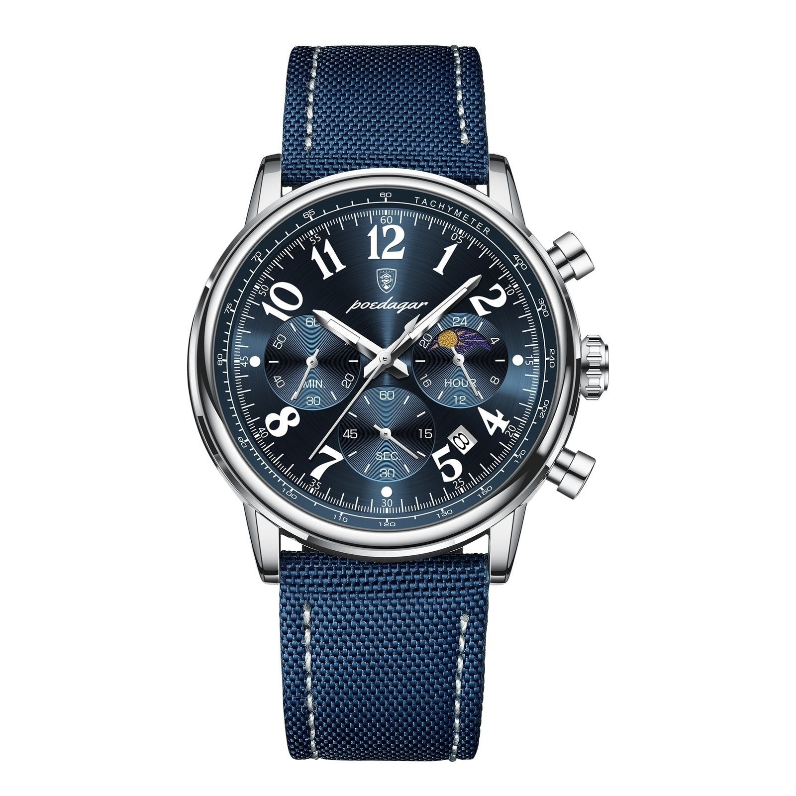 Poedagar 808 watch Silver Blue variant