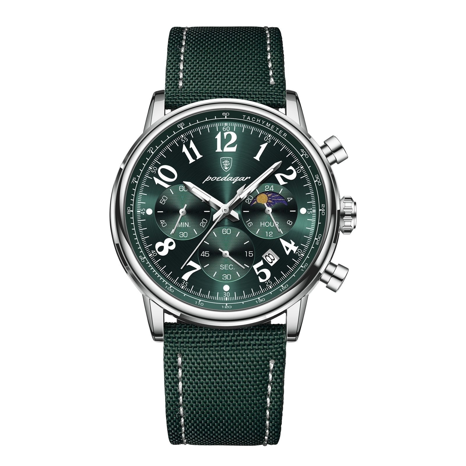 Poedagar 808 watch Silver Green variant