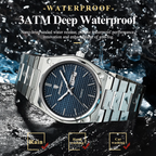 POEDAGAR 821S quartz 3ATM waterproof specification graphic with water splash