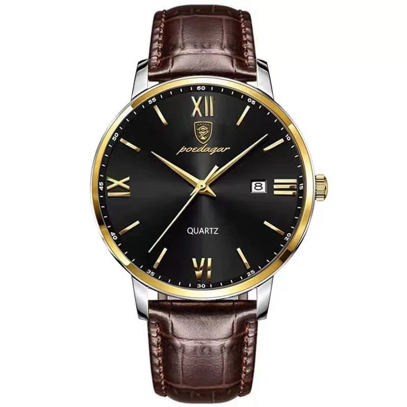Poedagar 826 watch Gold Black (Leather) variant