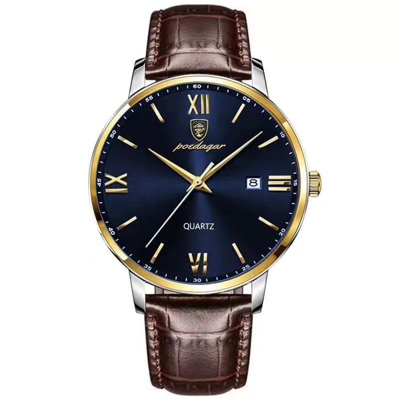 Poedagar 826 watch Gold Blue (Leather) variant