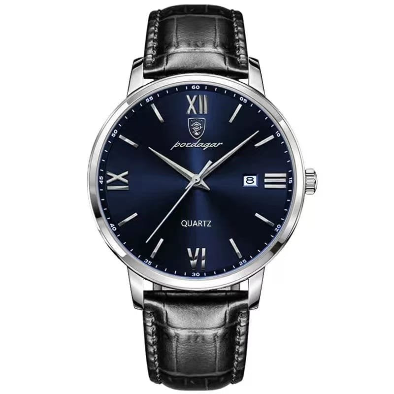 Poedagar 826 watch Silver Blue (Leather) variant