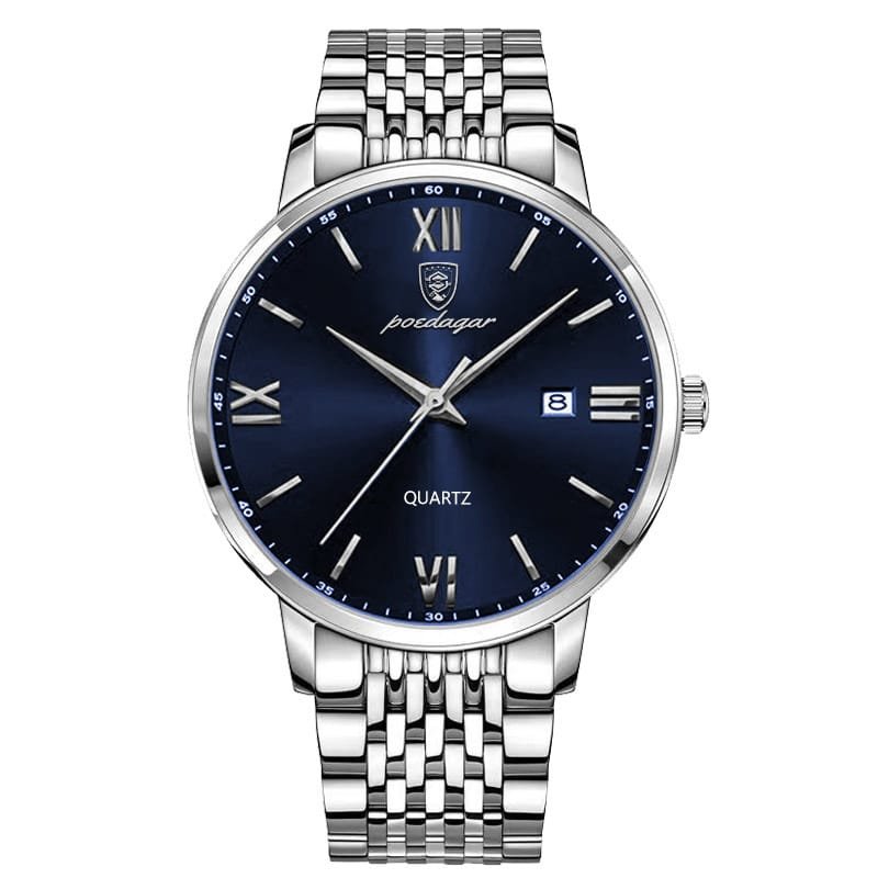 Poedagar 826 watch Silver Blue (Steel) variant