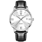 Poedagar 826 watch Silver White (Leather) variant