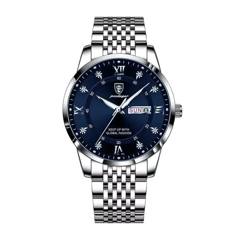 Poedagar 836 watch Silver Blue Steel variant
