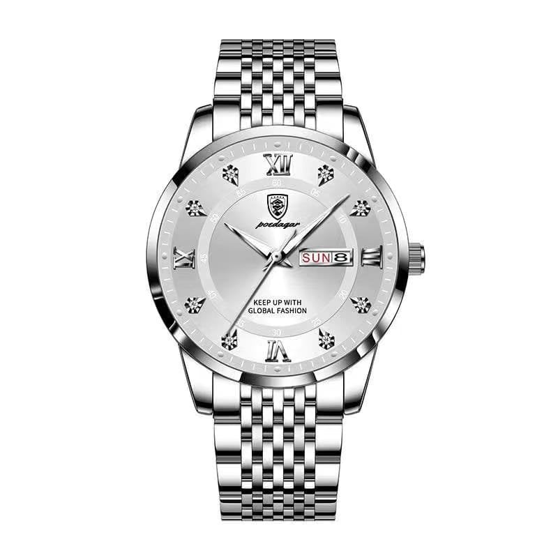 Poedagar 836 watch Silver White Steel variant