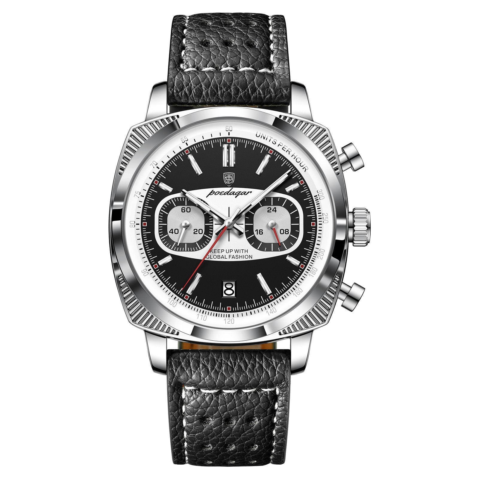 Poedagar 838 watch Silver Black variant