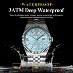 POEDAGAR 839 quartz 3ATM waterproof specification graphic with water splash