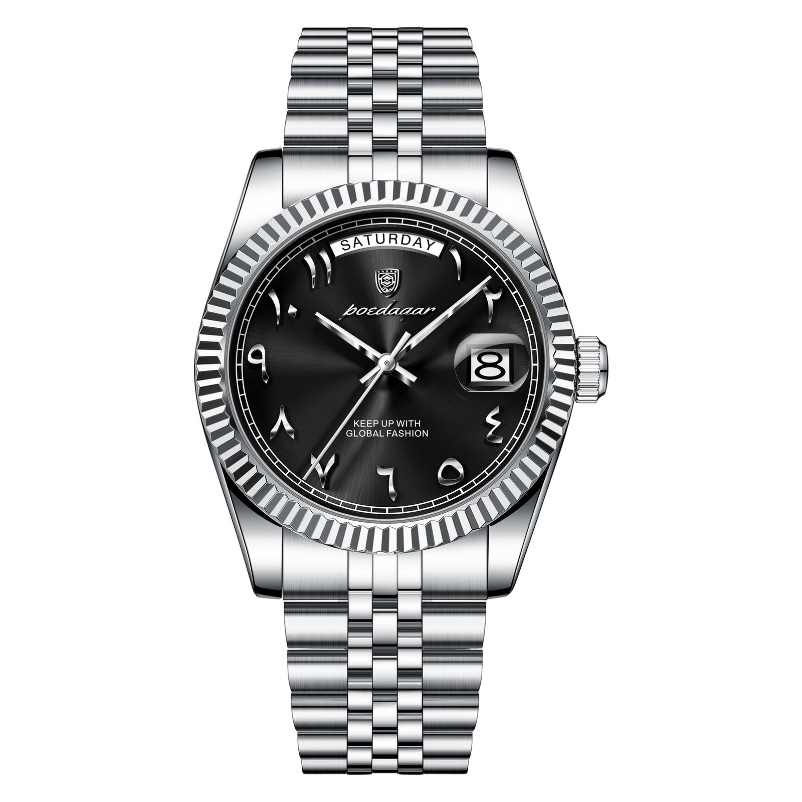 Poedagar 845 watch Silver Black variant