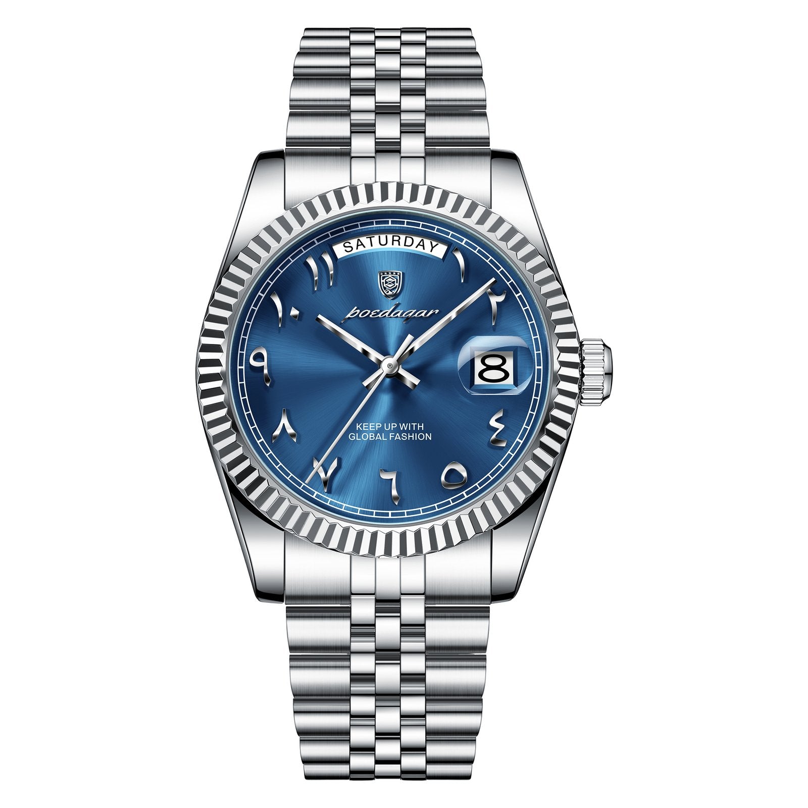 Poedagar 845 watch Silver Blue variant