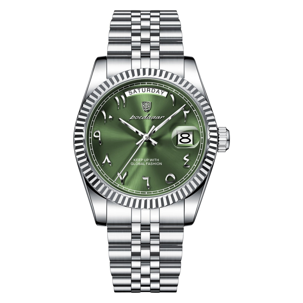 Poedagar 845 watch Silver Green variant