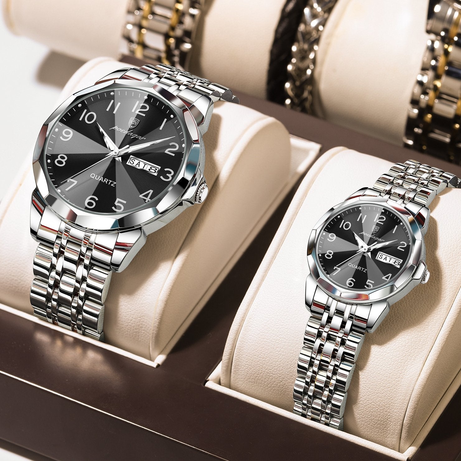 Poedagar 852 watch 3078Silver Black variant
