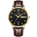 Poedagar 856 watch Gold Black Leather variant