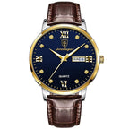 Poedagar 856 watch Gold Blue Leather variant