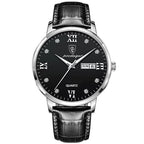 Poedagar 856 watch Silver Black Leather variant