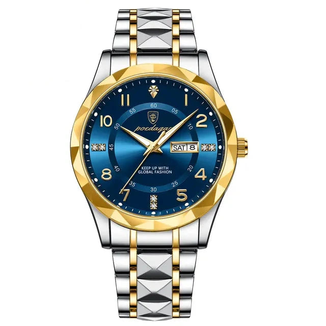 Poedagar 858 watch Gold Gold Blue variant