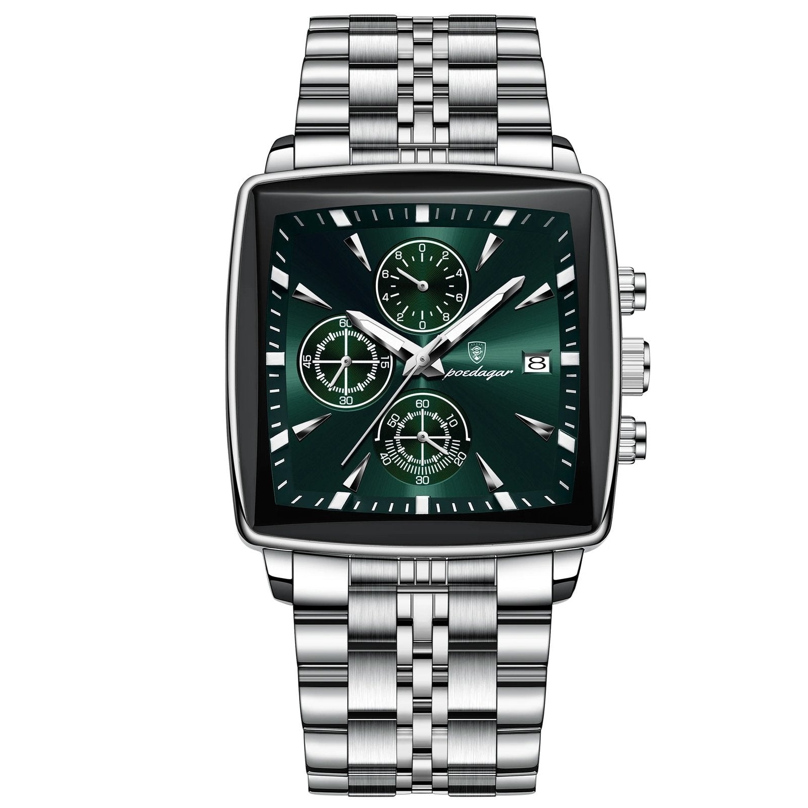 Poedagar 866 watch Silver Green variant