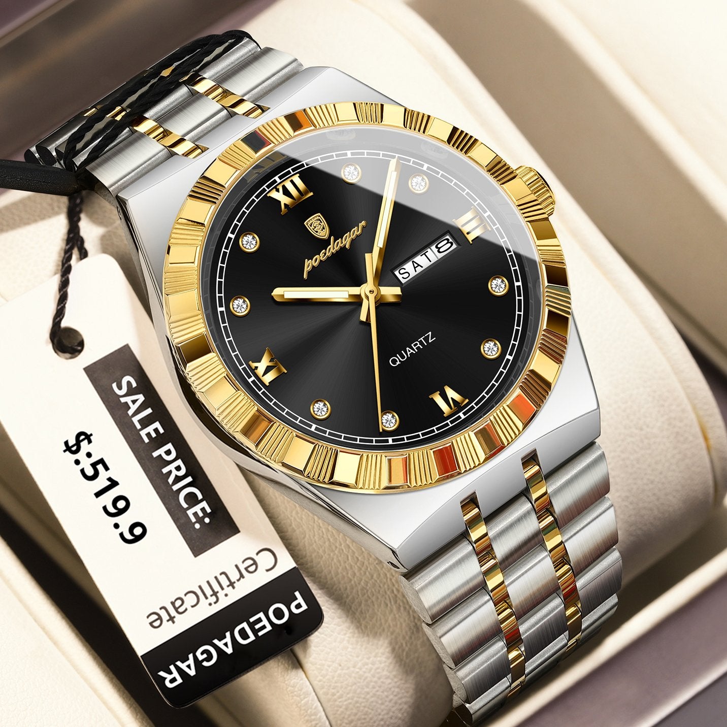 Poedagar 872 watch Gold Black S variant