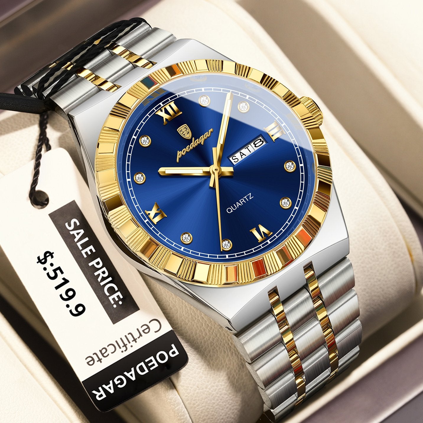 Poedagar 872 watch Gold Blue S variant