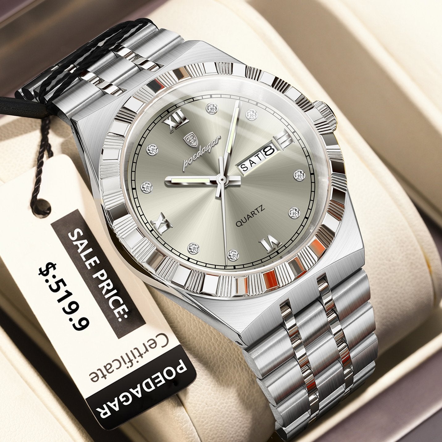 Poedagar 872 watch Silver Grey S variant