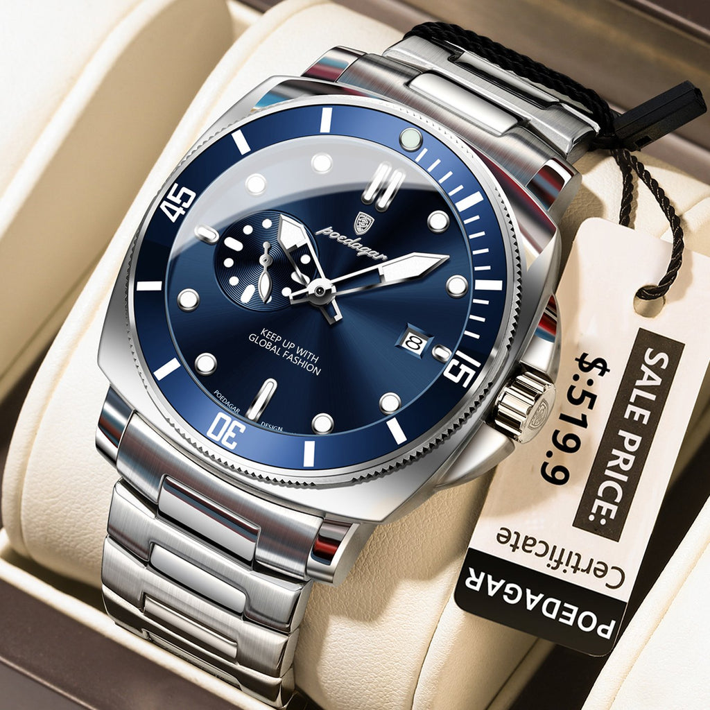 Poedagar 873 watch Silver Blue variant