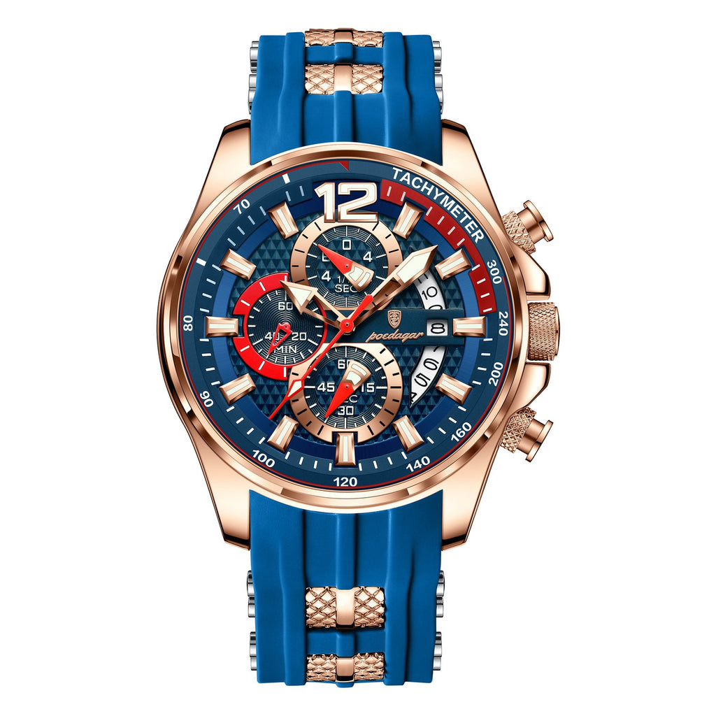 Poedagar 898 watch RoseGold Blue variant